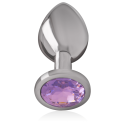 INTENSE - ALUMINUM METAL ANAL PLUG WITH VIOLET CRYSTAL SIZE S 2 