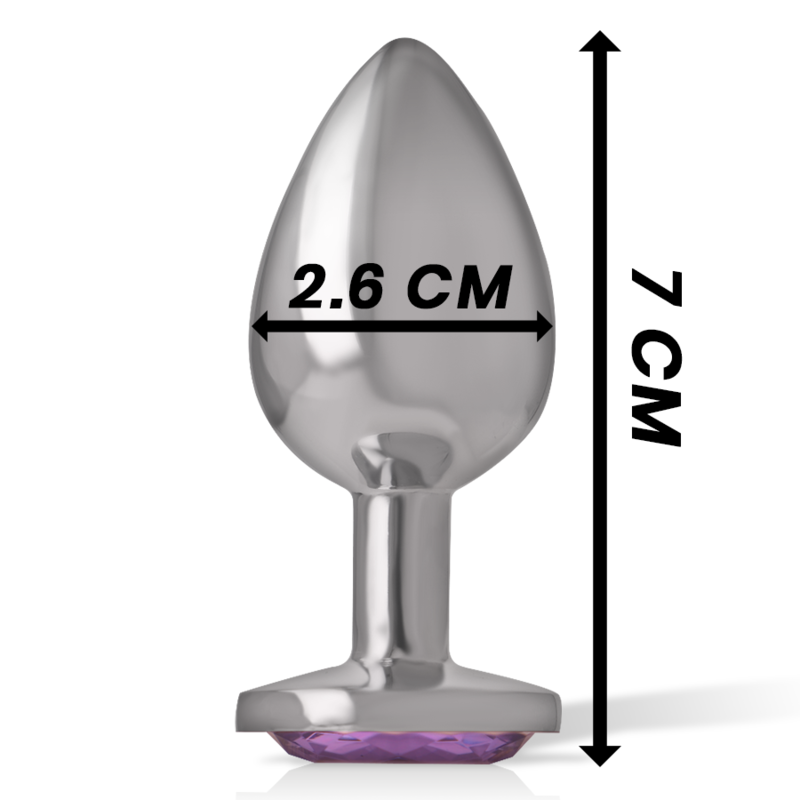 INTENSE - ALUMINUM METAL ANAL PLUG WITH VIOLET CRYSTAL SIZE S 4 