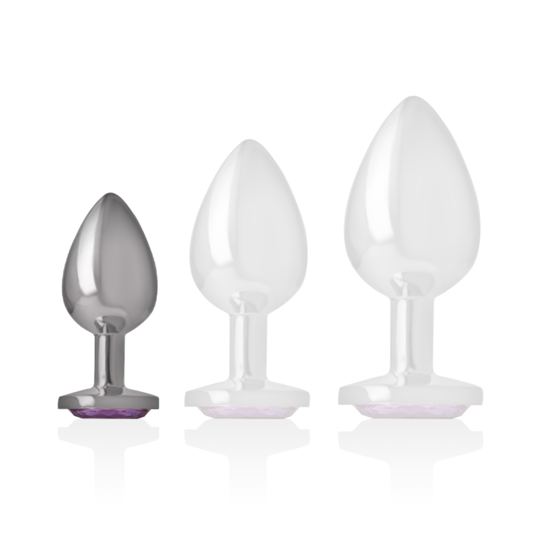 INTENSE - ALUMINUM METAL ANAL PLUG WITH VIOLET CRYSTAL SIZE S 5 