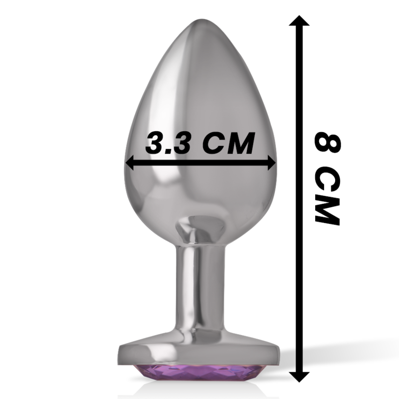 INTENSE - ALUMINUM METAL ANAL PLUG WITH VIOLET CRYSTAL SIZE M 4 