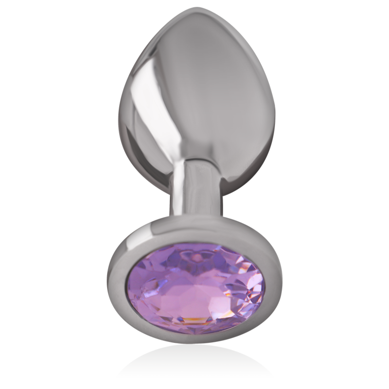 INTENSE - ALUMINUM METAL ANAL PLUG WITH VIOLET CRYSTAL SIZE L 2 