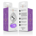 INTENSE - PLUG ANALE IN METALLO ALLUMINIO CON CRISTALLO VIOLA MISURA L 6 