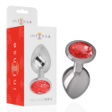 INTENSE - PLUG ANAL EN MÉTAL ALUMINIUM AVEC CRISTAL ROUGE TAILLE S 1 