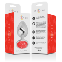 INTENSE - PLUG ANALE IN METALLO ALLUMINIO CON CRISTALLO ROSSO MISURA L 6 