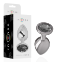 INTENSE - ALUMINUM METAL ANAL PLUG WITH BLACK CRYSTAL SIZE S 1 