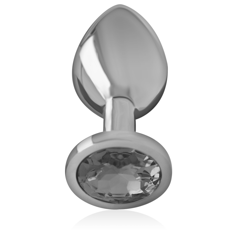 INTENSE - ALUMINUM METAL ANAL PLUG WITH BLACK CRYSTAL SIZE S 2 