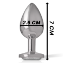 INTENSE - ANALPLUG AUS ALUMINIU MMETALL MIT SILBERNEM KRISTALL, GRÖSSE S 6 