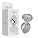 INTENSE - ALUMINUM METAL ANAL PLUG WITH SILVER CRYSTAL SIZE M 1 