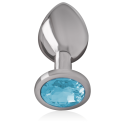 INTENSE - ALUMINUM METAL ANAL PLUG WITH BLUE CRYSTAL SIZE S 2 