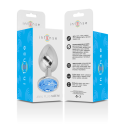 INTENSE - PLUG ANALE IN METALLO ALLUMINIO CON VETRO BLU TAGLIA M 6 