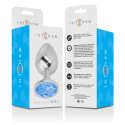 INTENSE - PLUG ANALE IN METALLO ALLUMINIO CON CRISTALLO BLU TAGLIA L 6 