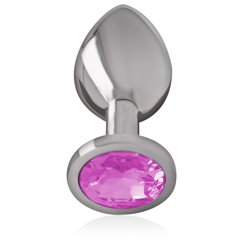 INTENSE - ALUMINUM METAL ANAL PLUG WITH PINK CRYSTAL SIZE M 2 