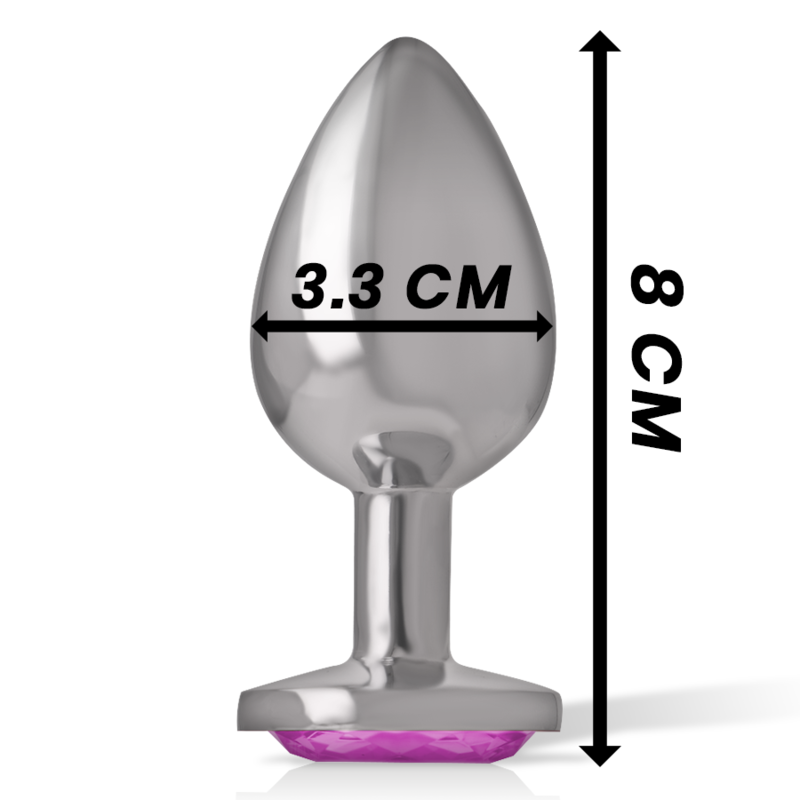 INTENSE - PLUG ANALE IN METALLO ALLUMINIO CON CRISTALLO ROSA TAGLIA M 4 