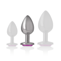 INTENSE - ALUMINUM METAL ANAL PLUG WITH PINK CRYSTAL SIZE M 5 