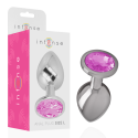 INTENSE - PLUG ANAL EN MÉTAL ALUMINIUM AVEC CRISTAL ROSE TAILLE L 1 