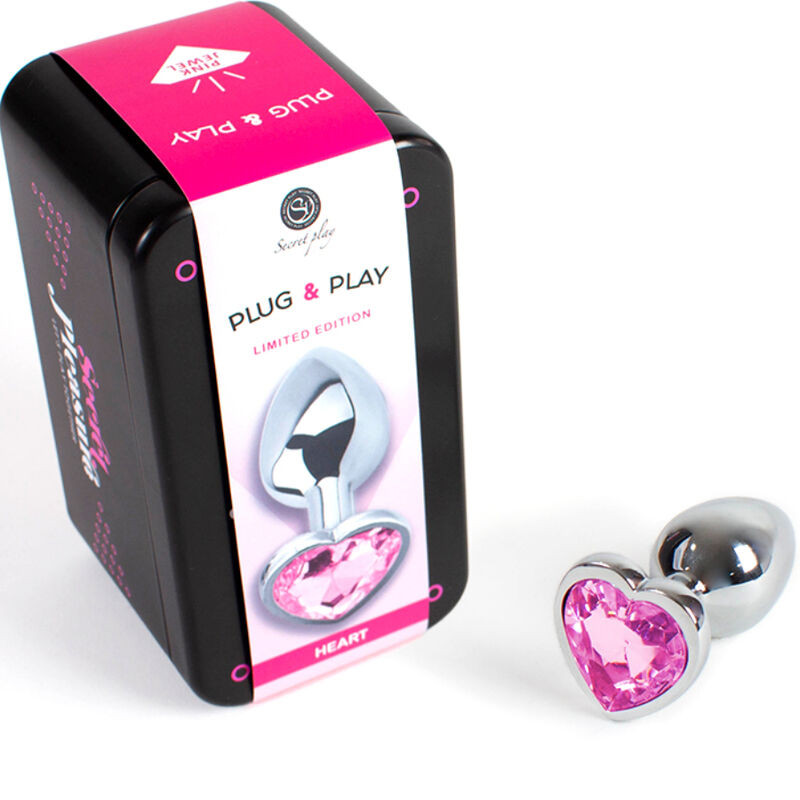 SECRETPLAY - BUTT PLUG AUS METALL FUCHSIA HERZ KLEINE GRÖSSE 7 CM 1 