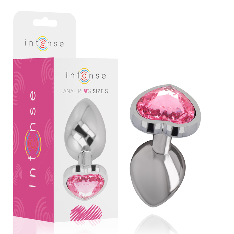 INTENSE - PLUG ANALE IN METALLO ALLUMINIO CUORE ROSA TAGLIA S 1 