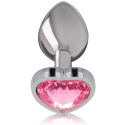 INTENSE - PLUG ANALE IN METALLO ALLUMINIO CUORE ROSA TAGLIA S 2 