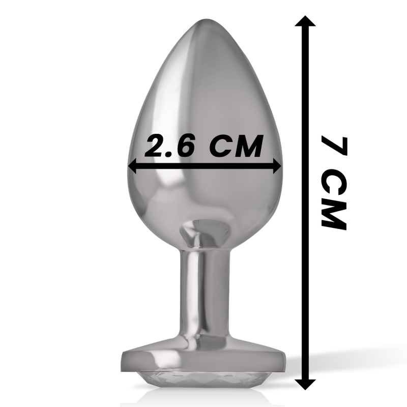 INTENSE - PLUG ANALE IN METALLO ALLUMINIO CON CUORE BIANCO TAGLIA S 4 