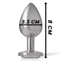 INTENSE - PLUG ANALE IN METALLO ALLUMINIO CUORE BIANCO TAGLIA M 4 