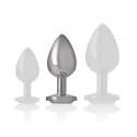 INTENSE - ALUMINUM METAL ANAL PLUG WHITE HEART SIZE M 5 