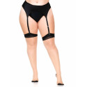 LEG AVENUE - PLUS LYCRA SHEER 2 TONE THIGH HIGH WITH BACKSEAM AND CUBAN HEEL 2 