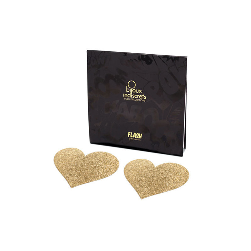 BIJOUX - INDISCRETS FLASH GOLDEN HEART NIPPELABDECKUNGEN 1 