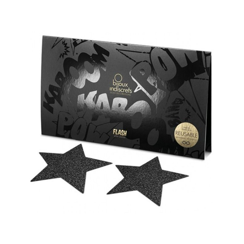 BIJOUX - INDISCRETS CAPUCHONS DE TAMELON NOIR STAR FLASH 2 