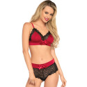 LEG AVENUE - 2 PIECES SET BLACK AND RED S/M 2 