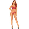 LEG AVENUE - 2-TEILIGES SET, SPITZEN-BRALET UND TANGA S/M 1 