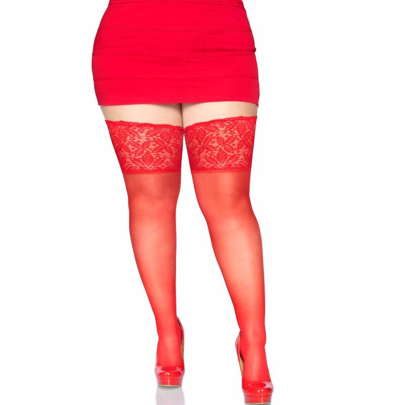 LEG AVENUE - STAY UPS SHEER CUISSE HAUT GRANDE TAILLE 3 