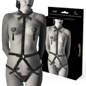 COQUETTE CHIC DESIRE - ELASTIC HARNESS SET AND NIPPLE COVERS BLACK 1 