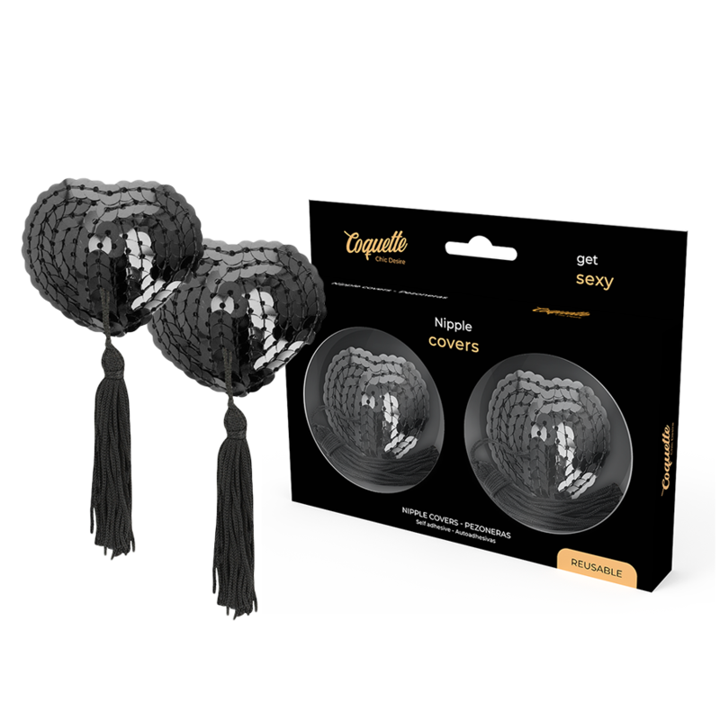 COQUETTE CHIC DESIRE - COPRI CAPEZZOLI NERI CON PAILLETTES 1 