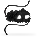 OHMAMA - ANTIZAZ MASKS VENETIAN STYLE SIDE FLOWER - BLACK 1 