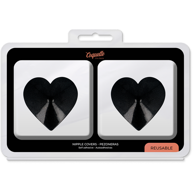 COQUETTE CHIC DESIRE - NIPPLE COVERS BLACK HEARTS 4 