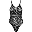 LEG AVENUE - SEAMLESS SCROLL LACE TEDDY - BLACK 4 