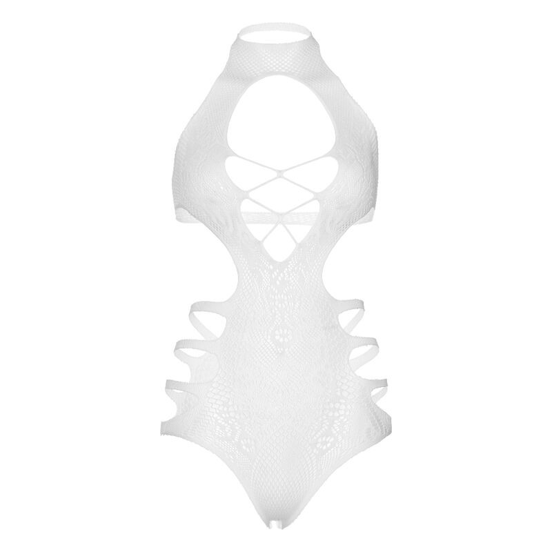 LEG AVENUE - CUT OUT STRAPPY BODYSUIT ONE SIZE - WHITE 5 