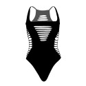 LEG AVENUE - BODY THONG RACERBACK BLACK 4 