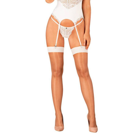 OBSESSIVE - S814 STOCKINGS WHITE L/XL 1 