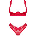 OBSESSIVE - LACELOVE SET ZWEITEILIG CUPLESS ROT XS/S 4 