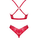 OBSESSIVE - ENSEMBLE LACELOVE DEUX PIÈCES CUPLESS ROUGE XS/S 5 