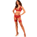 OBSESSIVE - LACELOVE STOCKINGS RED XS/S 2 