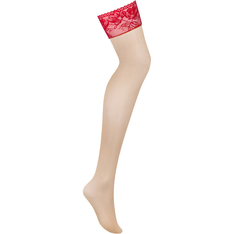 OBSESSIVE - LACELOVE STOCKINGS RED XS/S 4 