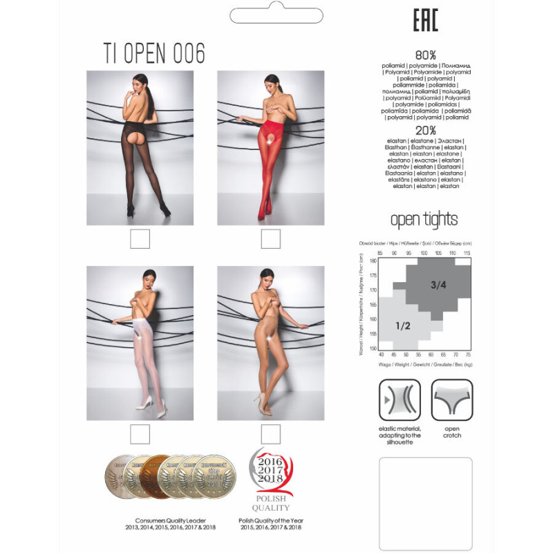 PASSION - TIOPEN 006 ROTE STRUMPFHOSE 1/2 30 DEN 2 