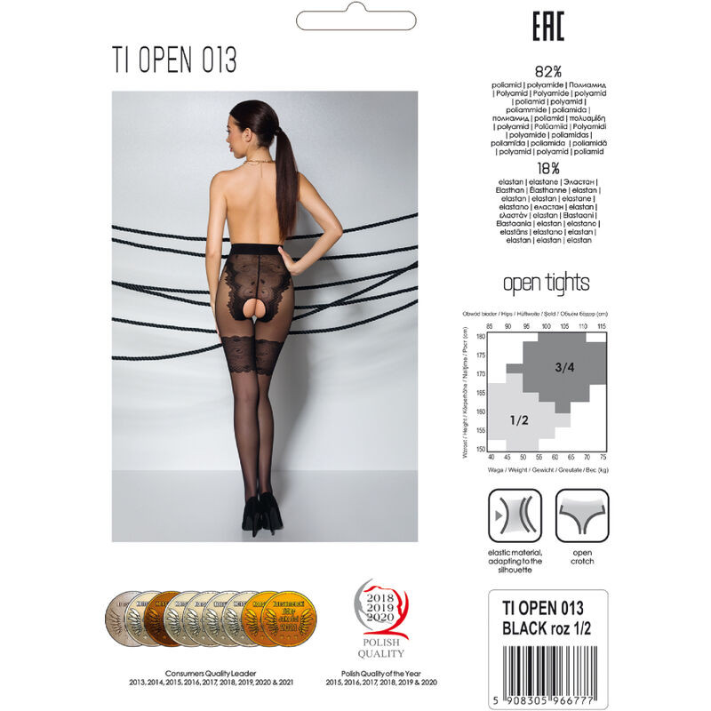 PASSION - TIOPEN 013 BLACK TIGHTS 3/4 20/40 DEN 4 