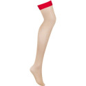 OBSESSIVE - S814 STOCKINGS RED S/M 4 