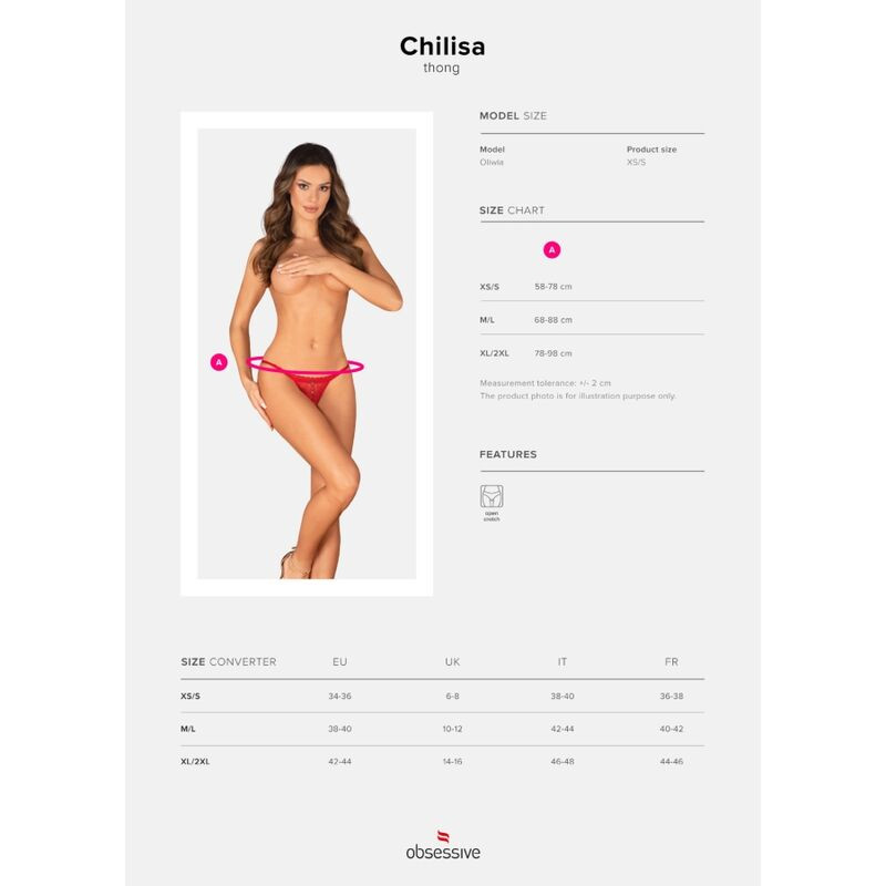 OBSESSIVE - CHILISA THONG OBERTEIL XS/S 8 