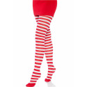 LEG AVENUE - WHITE/RED STRIPED TIGHTS 1 