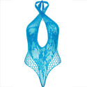 LEG AVENUE - TEDDY HALTER WITH LACE BLUE 6 