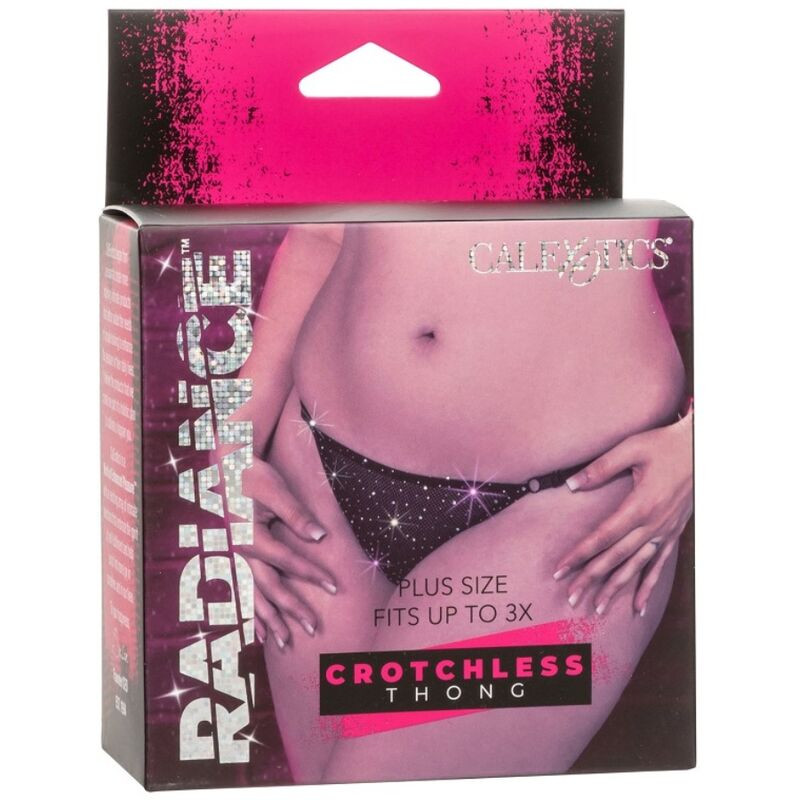 CALEXOTICS - RADIANCE CROTCHLESS THONG RHINE PLUS SIZE 3 